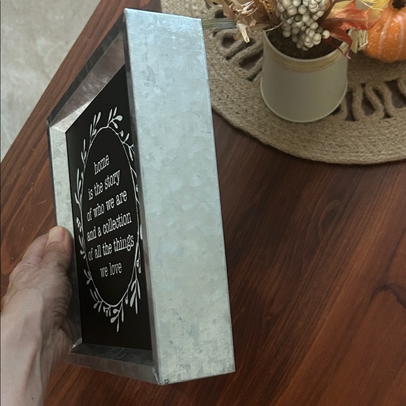 Decorative Wall or Shelf Art Silver Frame Inspiring Message Black & White Box - Picture 5 of 9